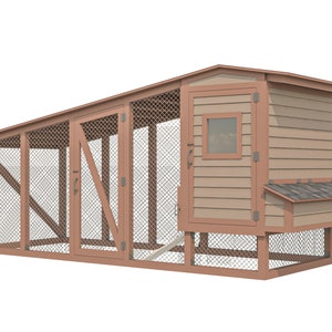 Walk-in Chicken Coop Plans With Run for 12 Chickens - Etsy