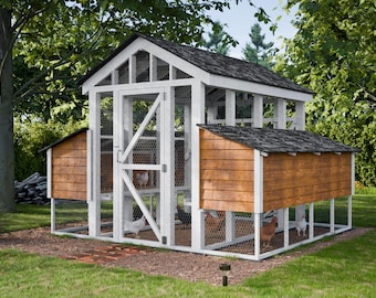 DIY Walk-In Chicken Coop Plans: 10x12 for 12 Chickens (PDF)