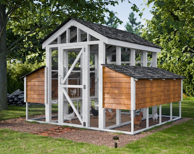 Chicken Coop Plans 9x42 DIY Walk in Chicken Run for 22 Chickens - Etsy ...