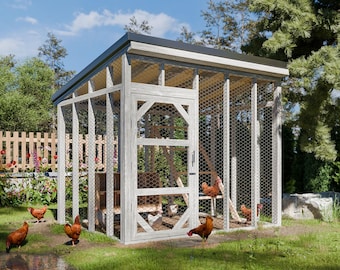 8x10 Chicken Run Plans, Walk-In Run, DIY Enclosed Poultry Pen PDF