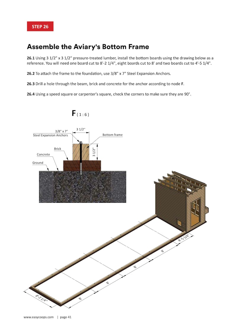 large chicken run bottom framing