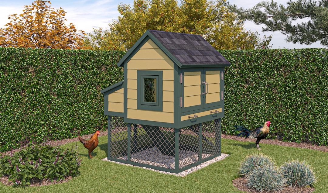 4x4 Chicken Coop Plans DIY Walk in Chicken Run for 6 Chickens Etsy