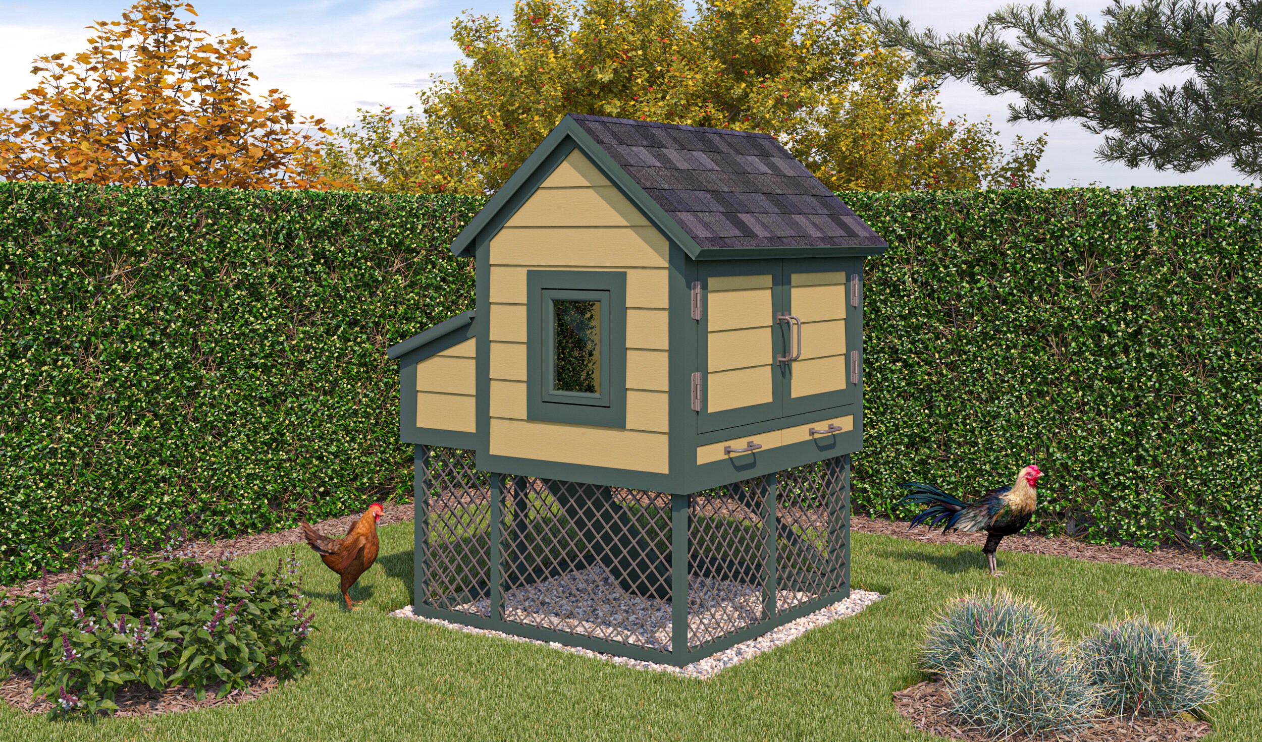4x4 Chicken Coop Plans DIY Walk in Chicken Run for 6 Chickens Etsy