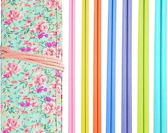 Double-Pointed Knitting Needles Plastic Straight Single Pointed Knitting Needles 4.0mm 5.0mm 6.0mm 7.0mm 8.0mm 9.0mm 10.0mm for Beginers+Bag