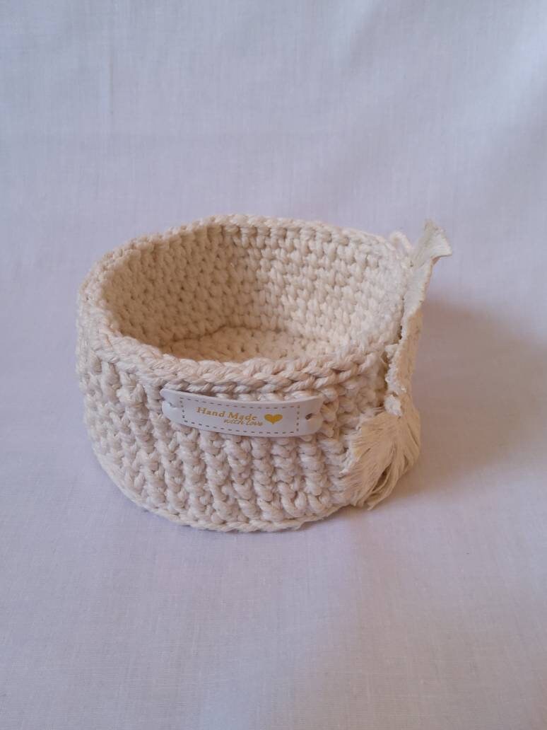 Crochet Cotton Basket Storage Organiser Set of Basket Etsy UK