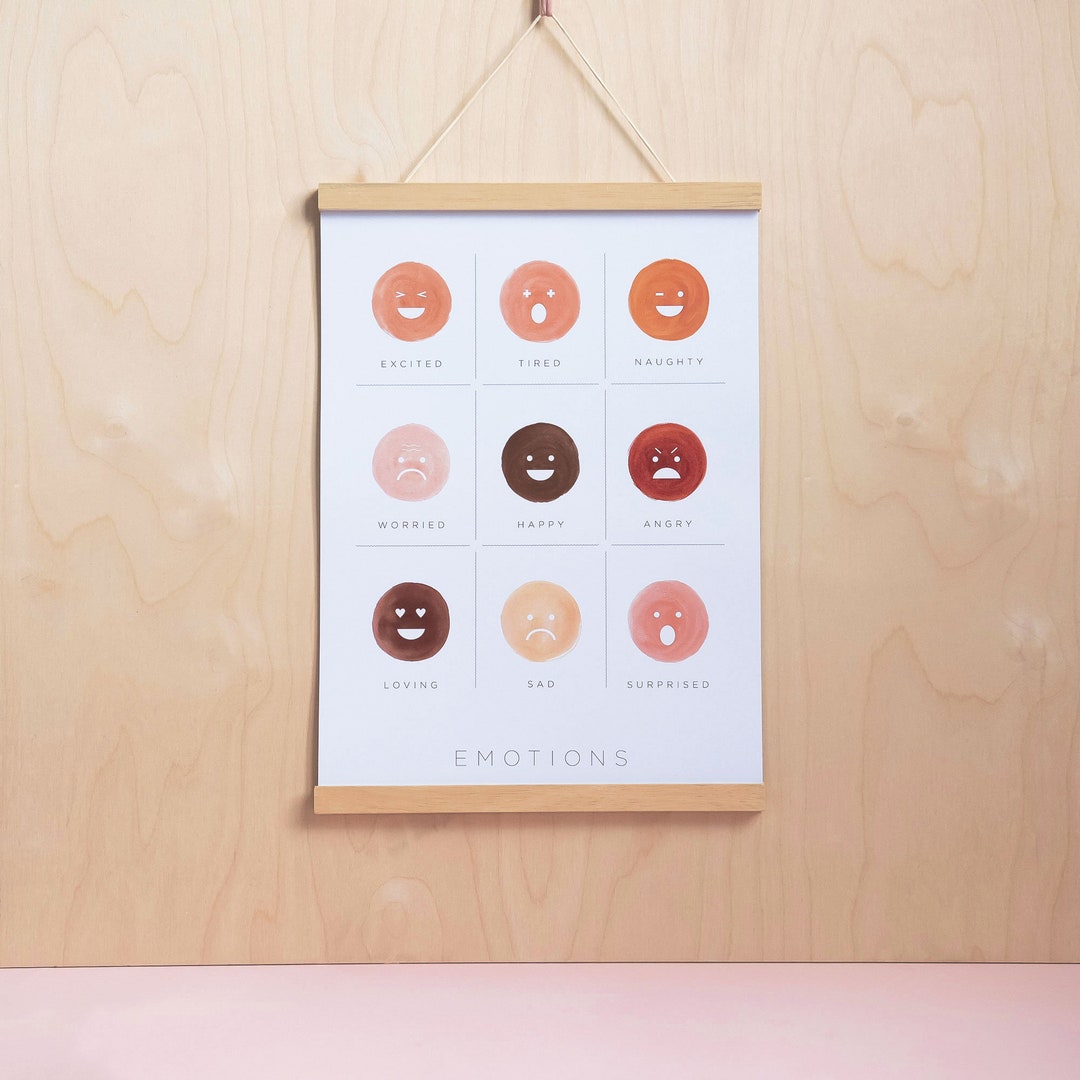 Emotions A4 A3 Hand Painted Digital Print. Children's Bedroom Wall Art ...