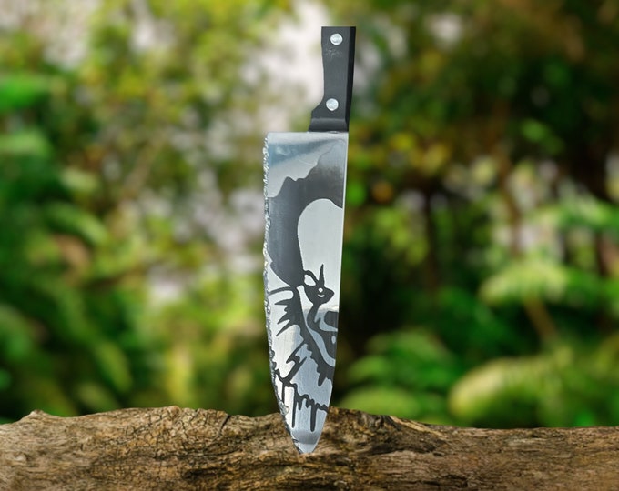 Horror Inspired Halloween Knives Laser Engraved creepy culinary