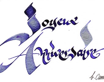 Happy Calligraphy Etsy