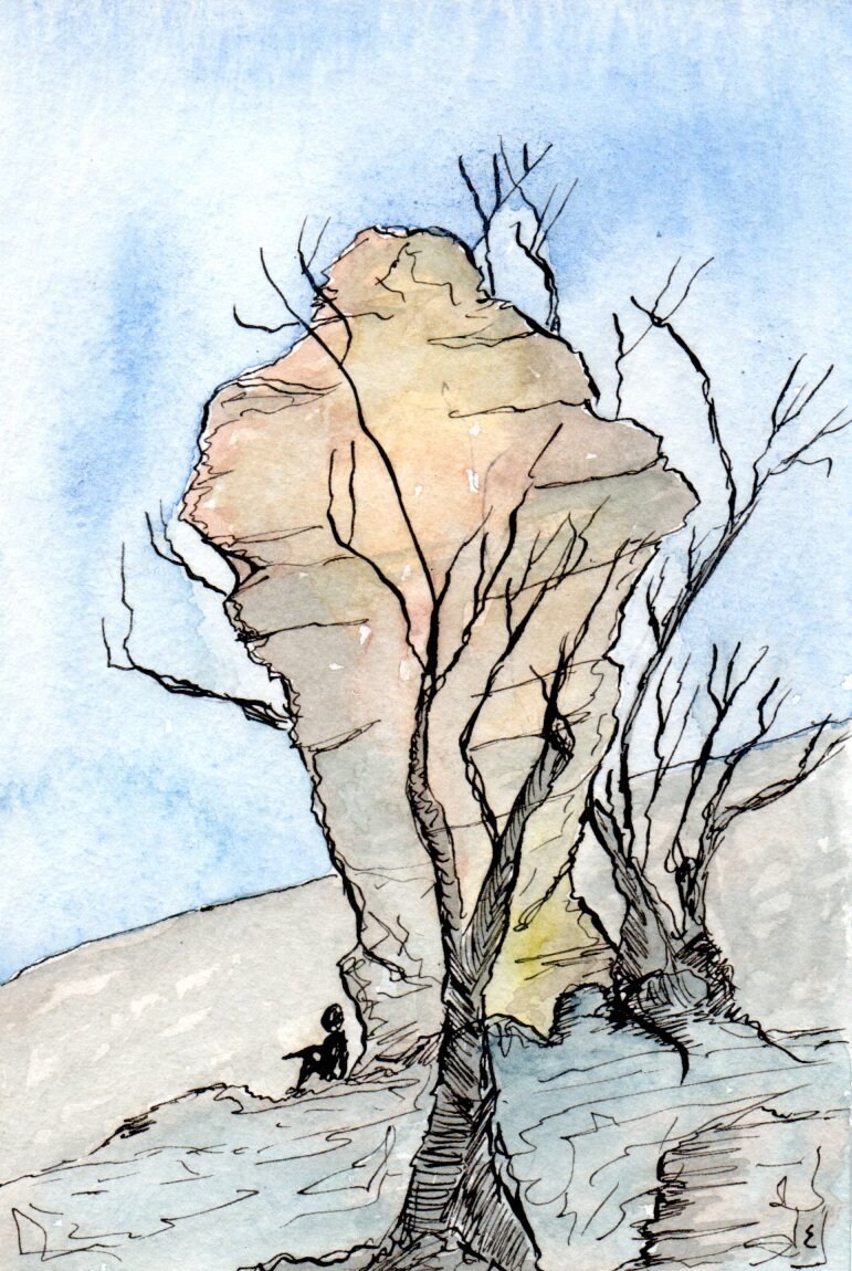 Aquarelle Véritable sur Carte Postale