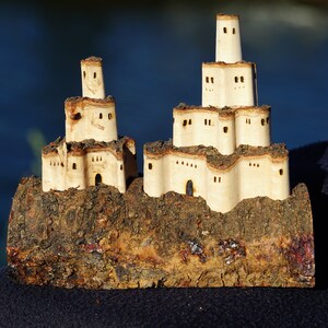 Wooden Pop up Castle Carved From Monkey Puzzle Tree Log Expending