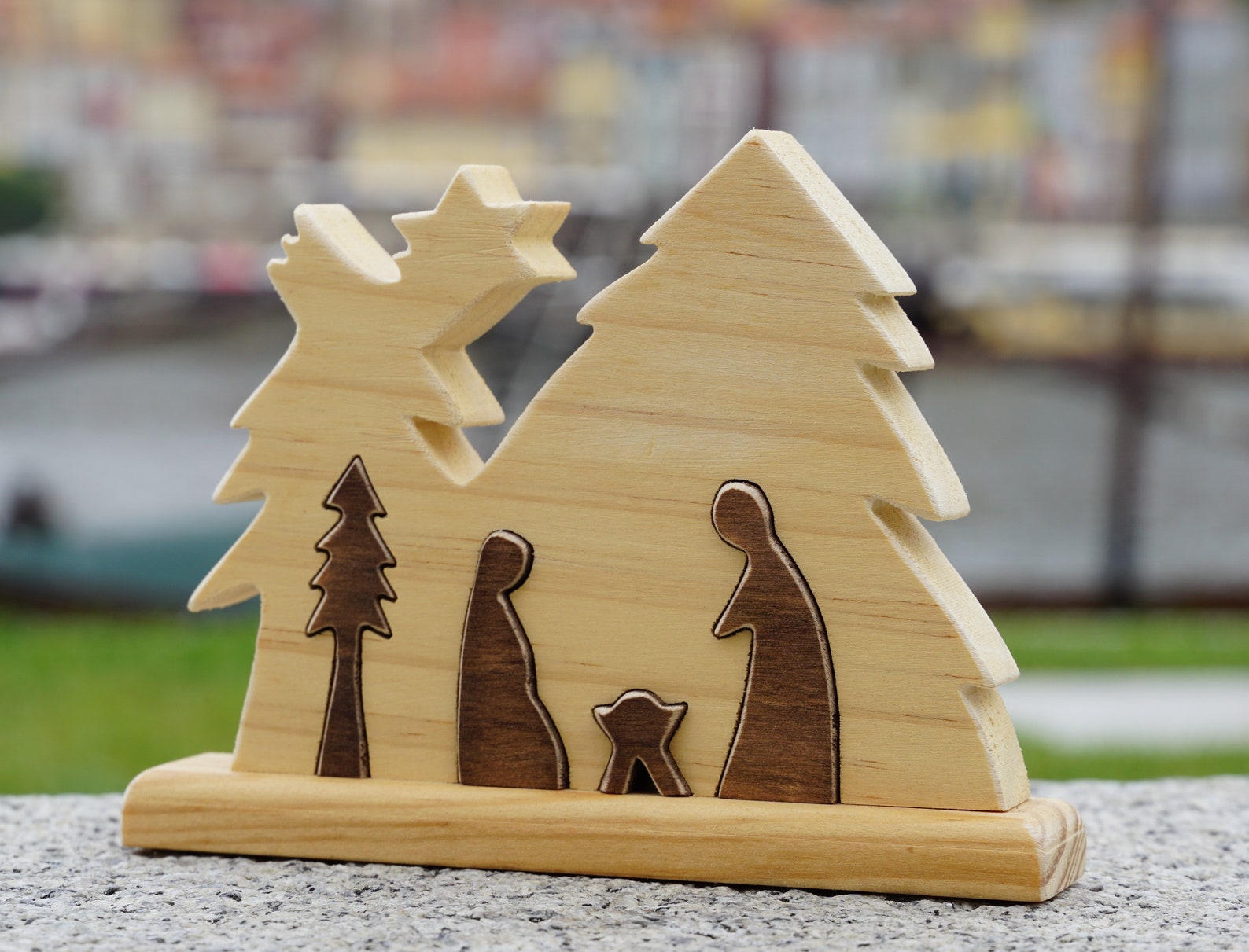 Holz Puzzle Krippe Aus Tannenholz Mit Sockel Gr e Nr 2 Etsy