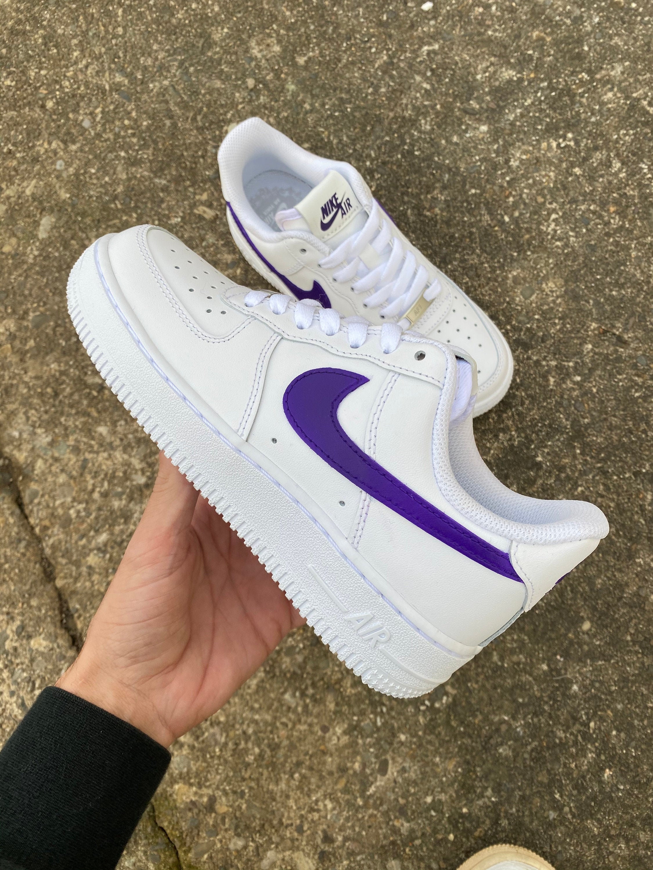 Purple Swoosh Nike Air Force 1 Custom Tongue Labels 日本