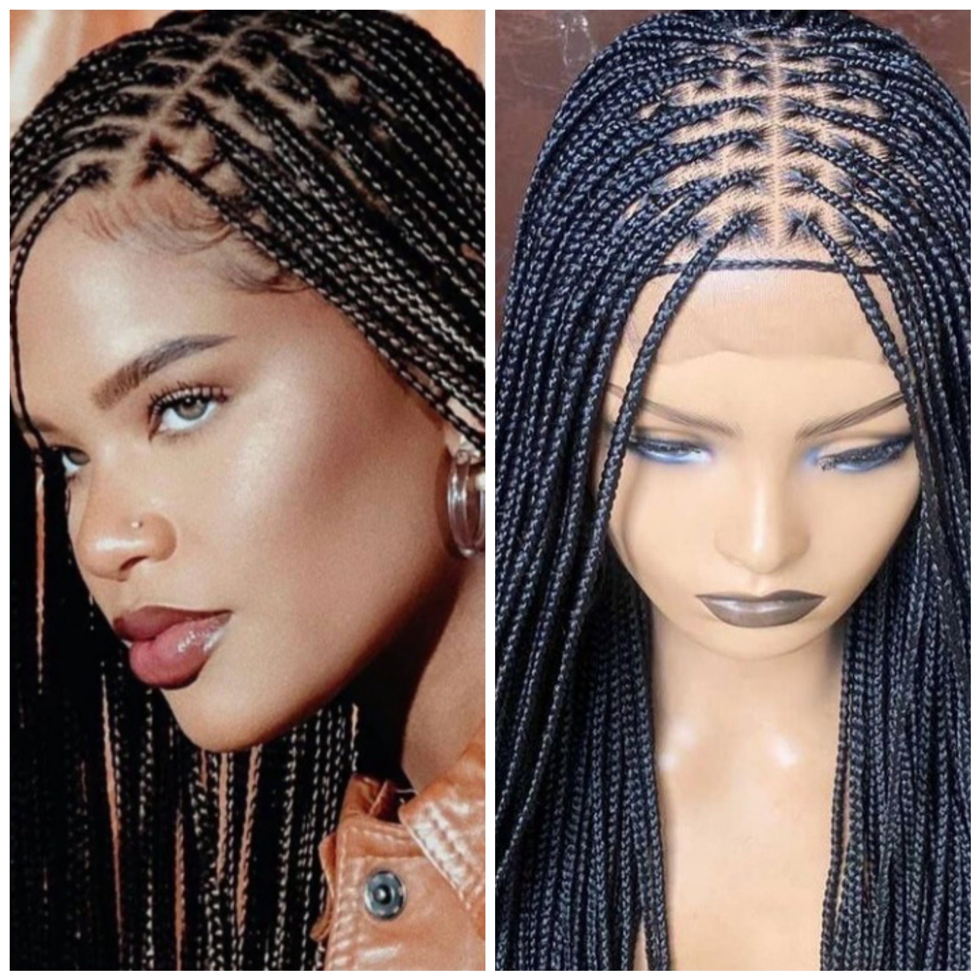 Braided Wig, Micro Box Braids Wig, Knotless Braided Wig, Full Lace