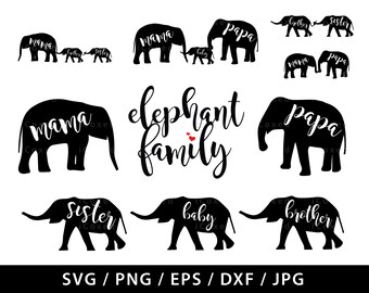 Elephant Family Svg Etsy