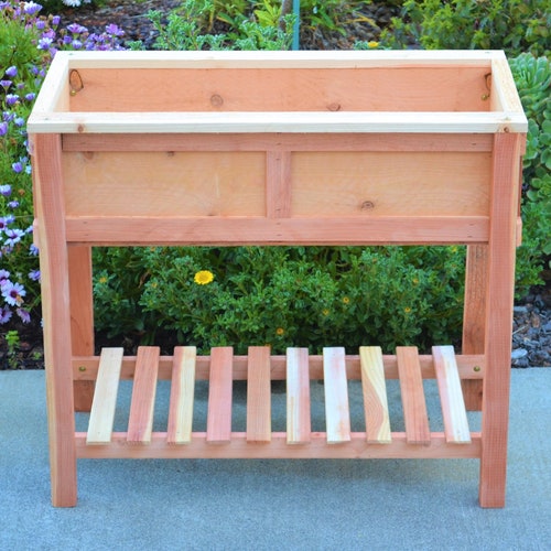 Raised Cedar Garden Bed Etsy