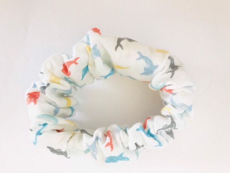 White Multi Coloured Dolphin Scrunchie