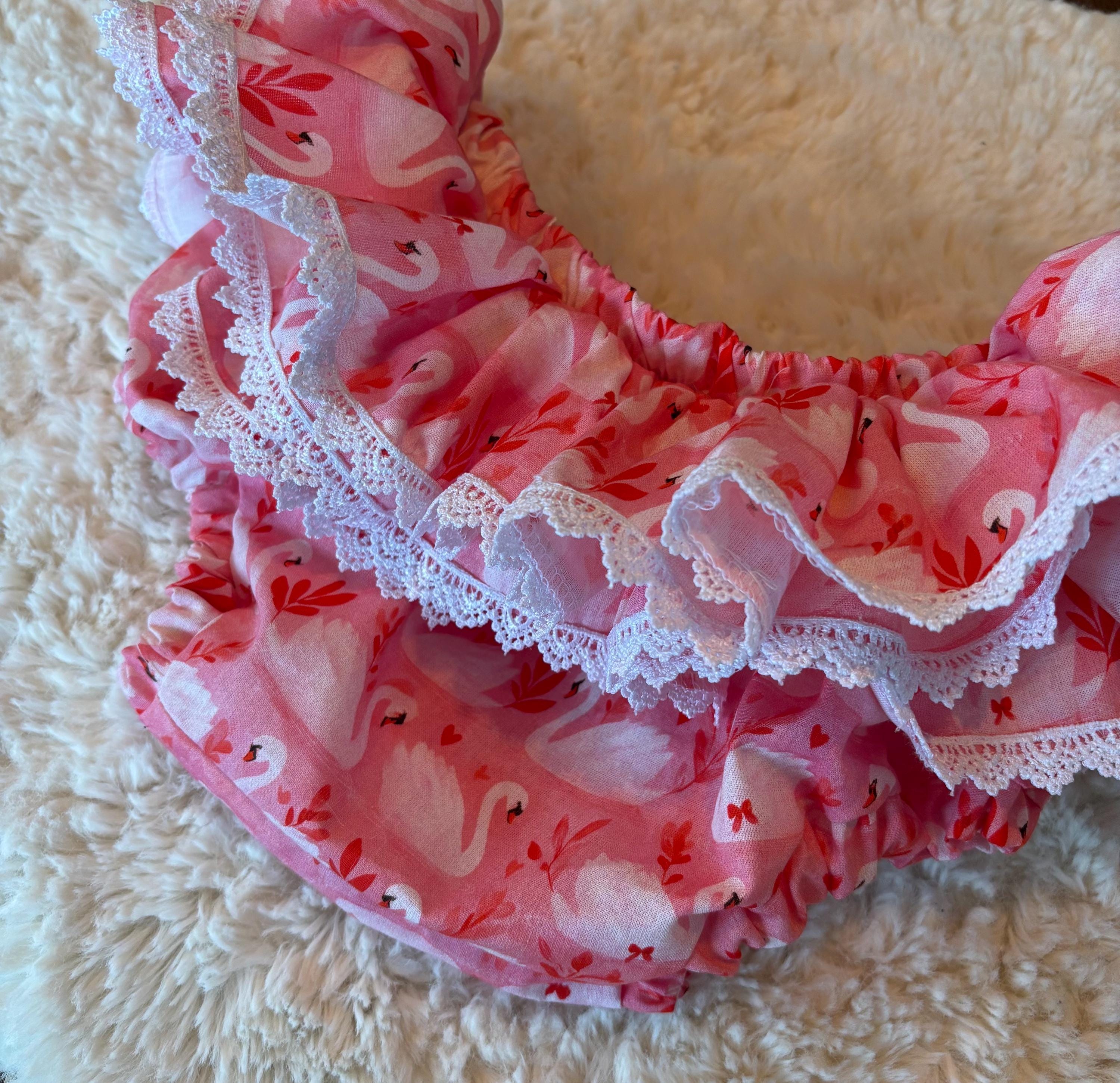 Baby Girl/toddler Ruffle Pink Swan Bloomers - Etsy UK