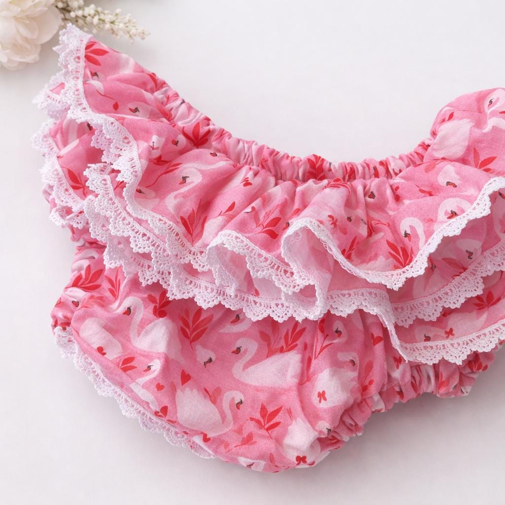 Baby Girl/toddler Ruffle Pink Swan Bloomers - Etsy UK