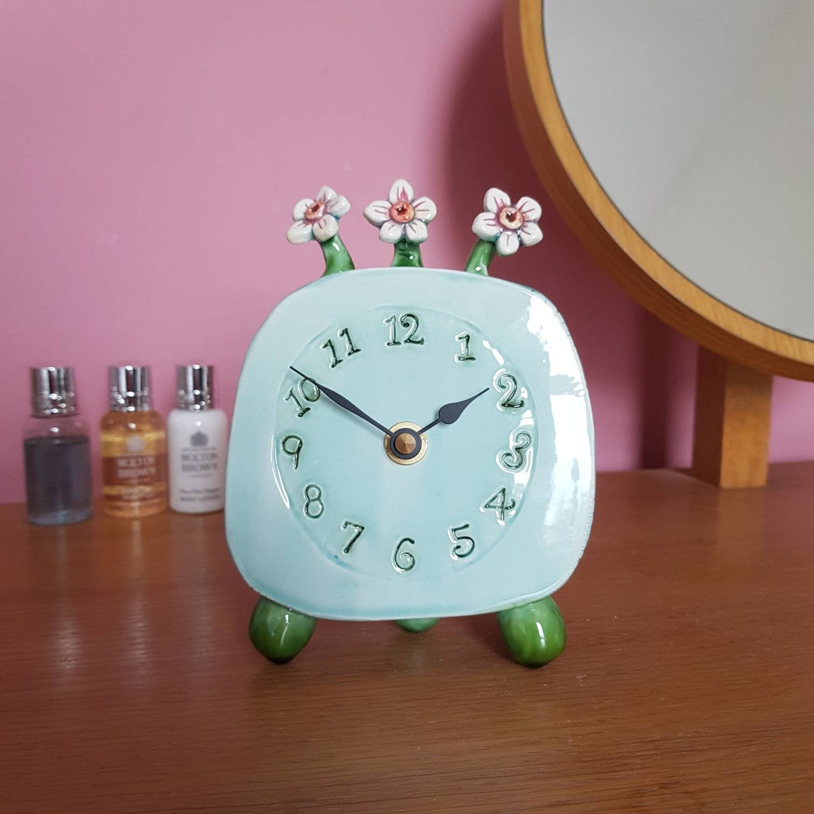 Handmade Pottery Quirky Flower Clock. Christmas Gift for Her. Etsy UK
