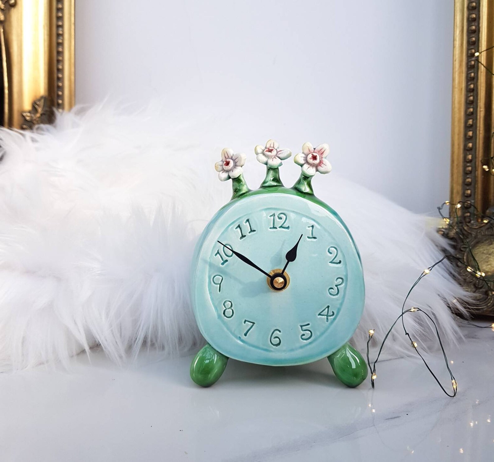 Handmade Pottery Quirky Flower Clock. Christmas Gift for Her. Etsy UK