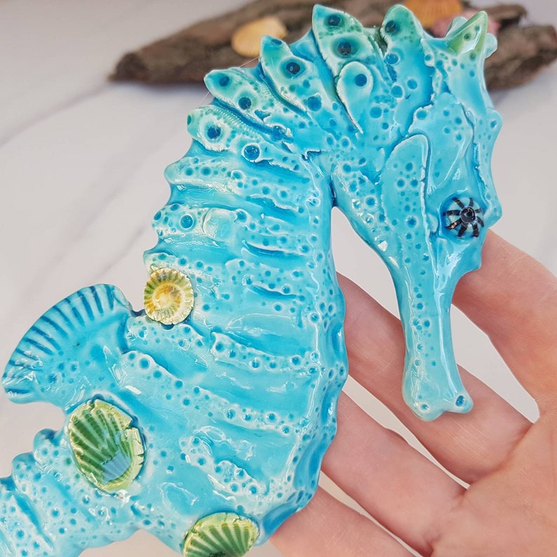 Handmade Seahorse Ceramic Pottery Art Wall Hanging. Coastal Etsy UK