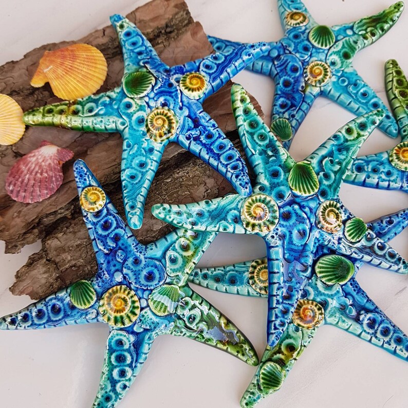 Handmade Quirky Starfish Wall Hanging Decor. Unique Ceramic Uk Etsy