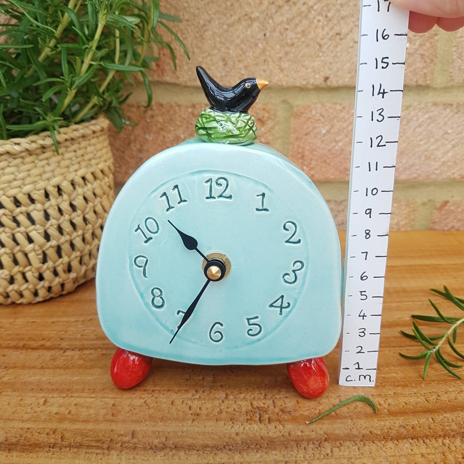 Mantelpiece bedside table clock. Handmade quirky ceramic with Etsy
