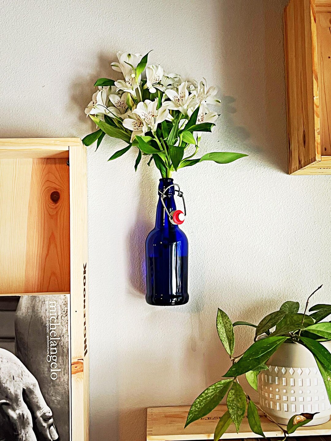 Cobalt Blue Wall Vase Etsy