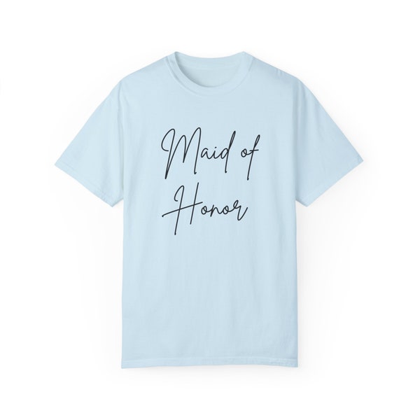 Maid of Honor Comfort Colors T-Shirt Elegant Script Tee Bachelorette Shirt