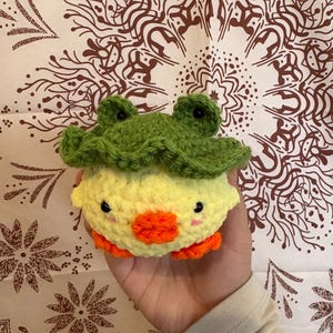 Crochet Duck With Frog Bucket Hat