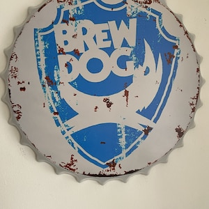 SPECIAL OFFER XL Brew Dog Vintage Retro 40cm Wall Display Sign Metal Bottle Top Coke Man Cave