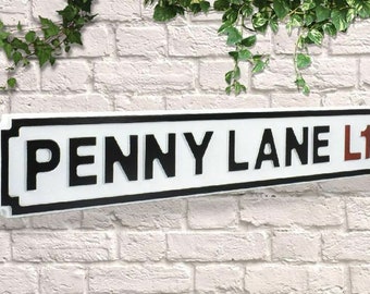 Beatles Penny Lane Street Sign Vintage Look Reproduction Metal Tin Sign 12X18 inches