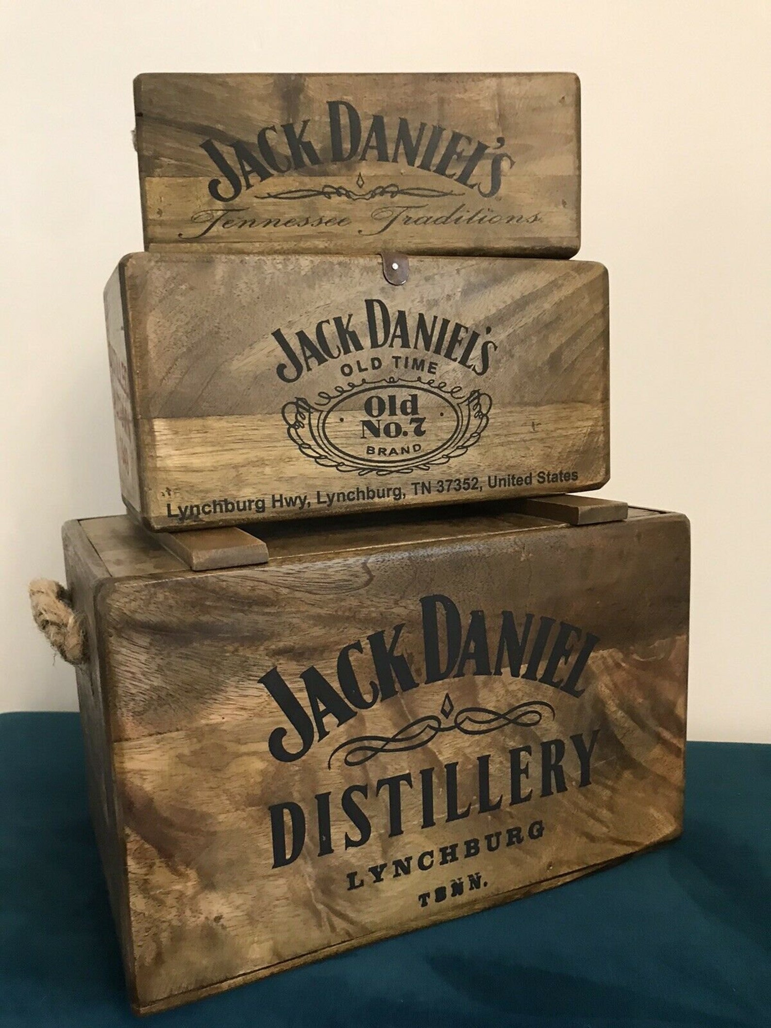 Jack Daniels JD Wooden Vintage Style Storage Box Chest Trunk 3 Etsy UK