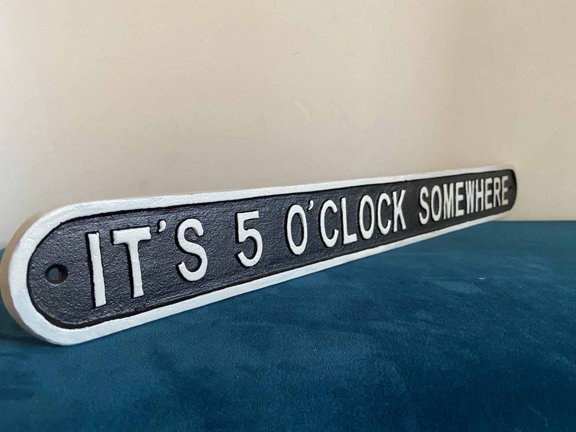 "It's 5 Pm Somewhere" LED Neon Bar Sign - White & Red Dual Color 24x16 Inch Wall Decor