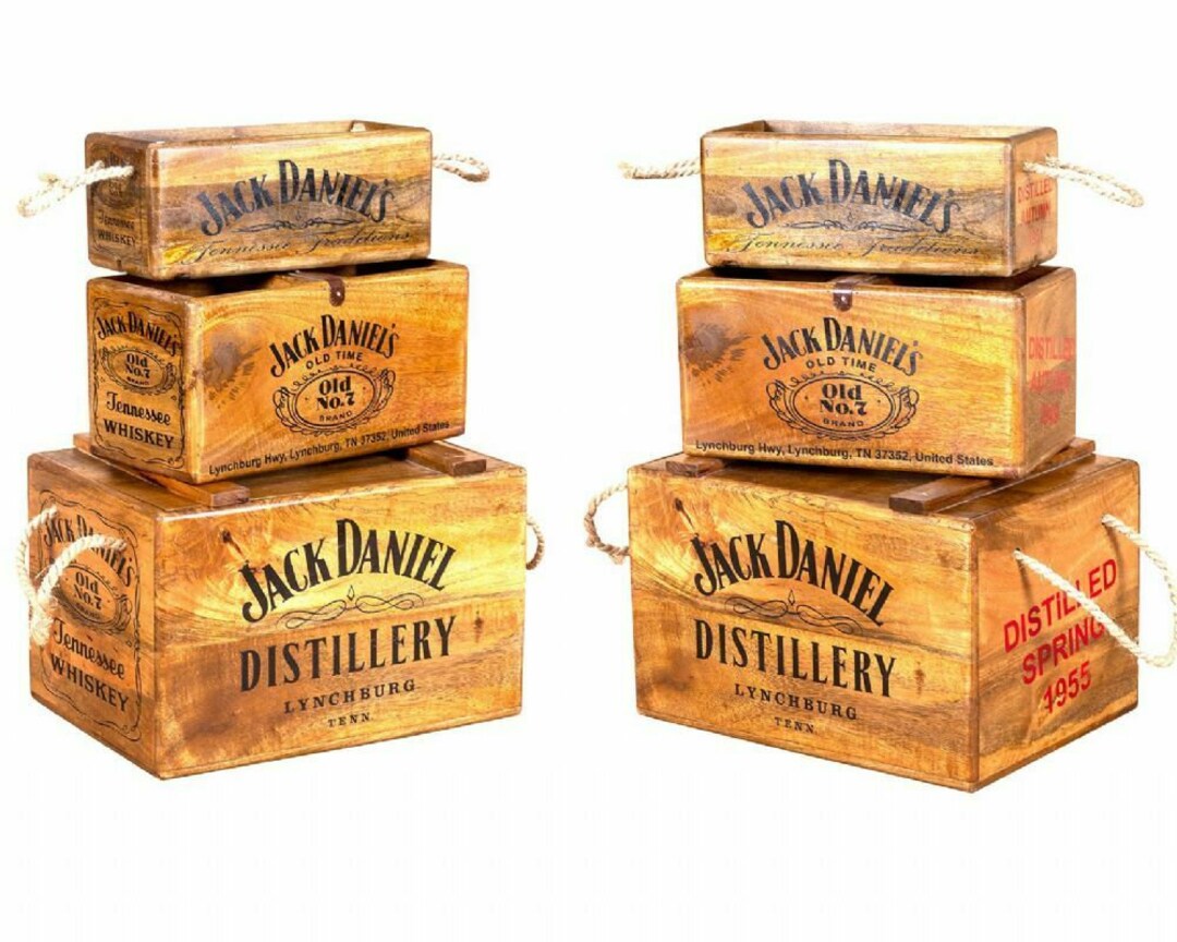 Jack Daniels JD Wooden Vintage Style Storage Box Chest Trunk