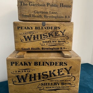 Peaky Blinders Garrison Shelby  Wooden Vintage Style Storage Box Chest Trunk 3 Styles Available