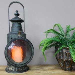Vintage Style Tall 48cm Railway Lantern Industrial Home Candle Holder Lamp Light