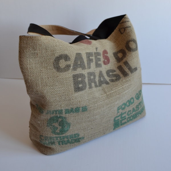 Kaffee Sack Upcycled Strandtasche Handgemachte Gemusterte Lässige Einkaufstasche Zweiseitig Täglichen Gebrauch Jute Frauen Tasche Unisex Jutebeutel