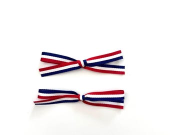 Red, White & Blue Petite Bow - Sold individually (Cute for piggy sets)