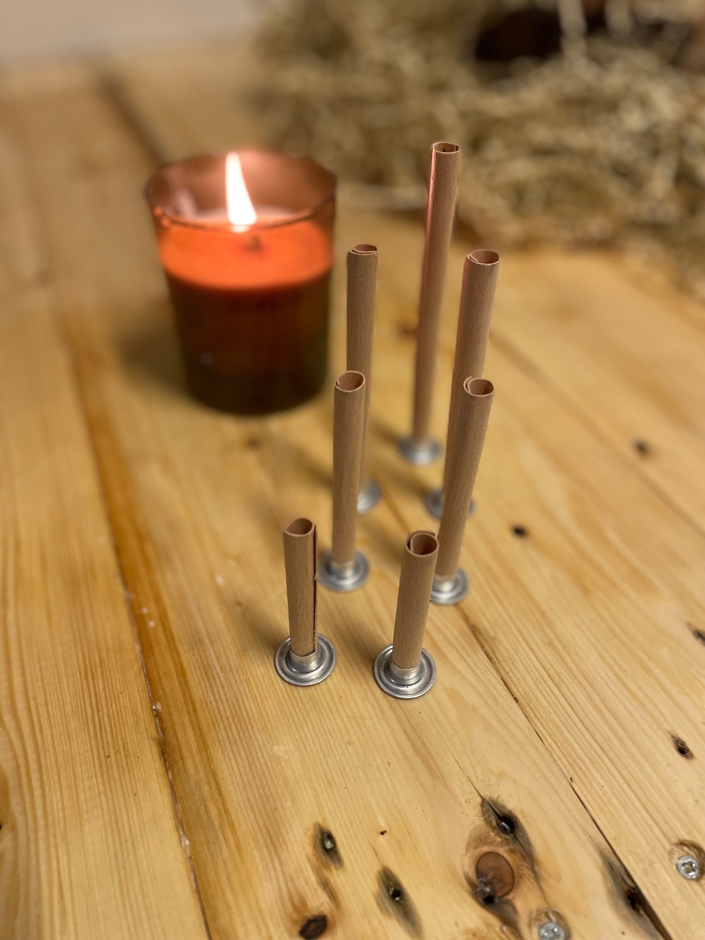 how to make a wooden wick candle 🕯 