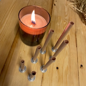 10/20/40Pcs Handmade Wood Wooden Wick Wax Candle Core Sustainers