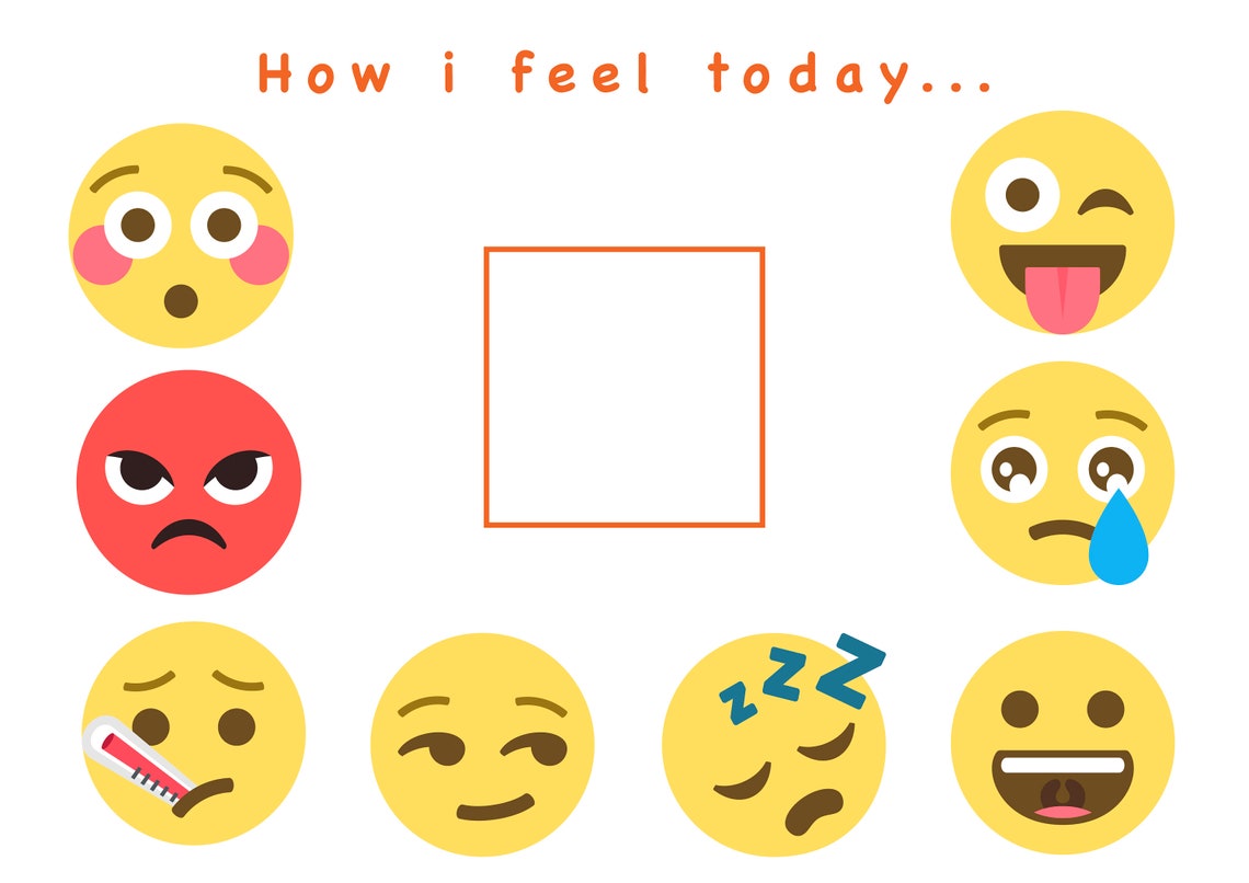 printable emoji emotions chart kids early etsy