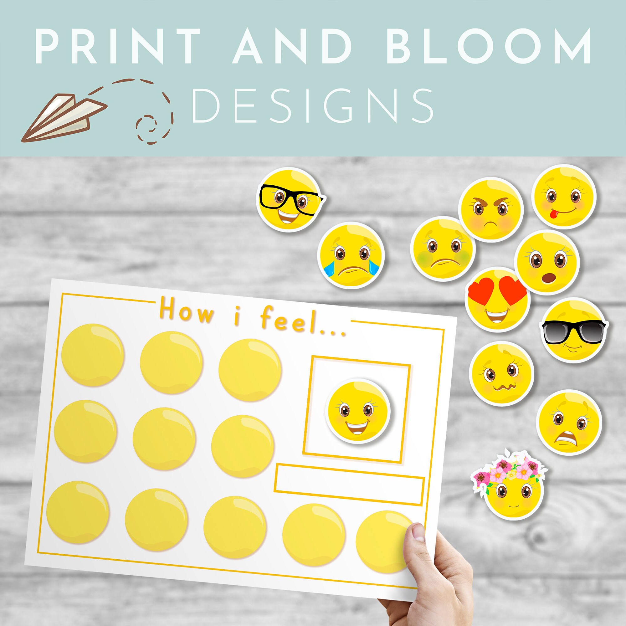 Printable 'emoji' Emotions Chart, Kids, Early Learning, Primary ...