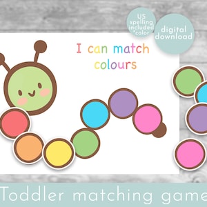 Caterpillar colour matching game, create at home, velcro busy book, print, cut, laminate, primary, pre k, toddler, 2-4 years