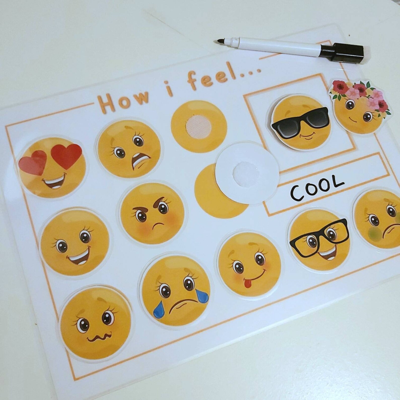 Printable 'emoji' Emotions Chart, Kids, Early Learning, Primary ...