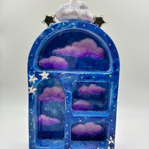 Whimsical Hand-Painted Celestial Arch Shelf Decor