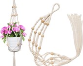 Macrame Plant Holder for Hanging Indoor Plants. Great Gift