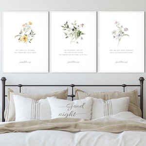 Lamentations 3:21-23, Bible Verse Wall Art Set of 3 Prints Scripture Quote Printable Wall Art Living Room Christian Art Decor, His Mercies