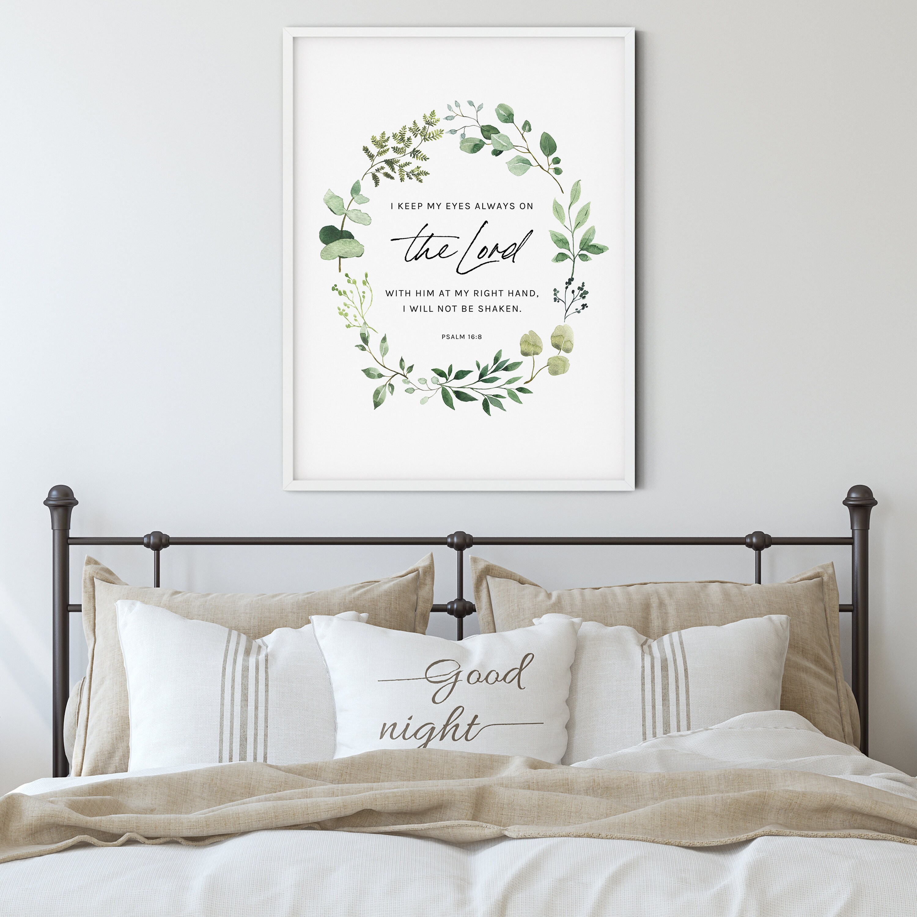 Psalm 16:8 Bible Verse Wall Art Printable Scripture Print Christian ...