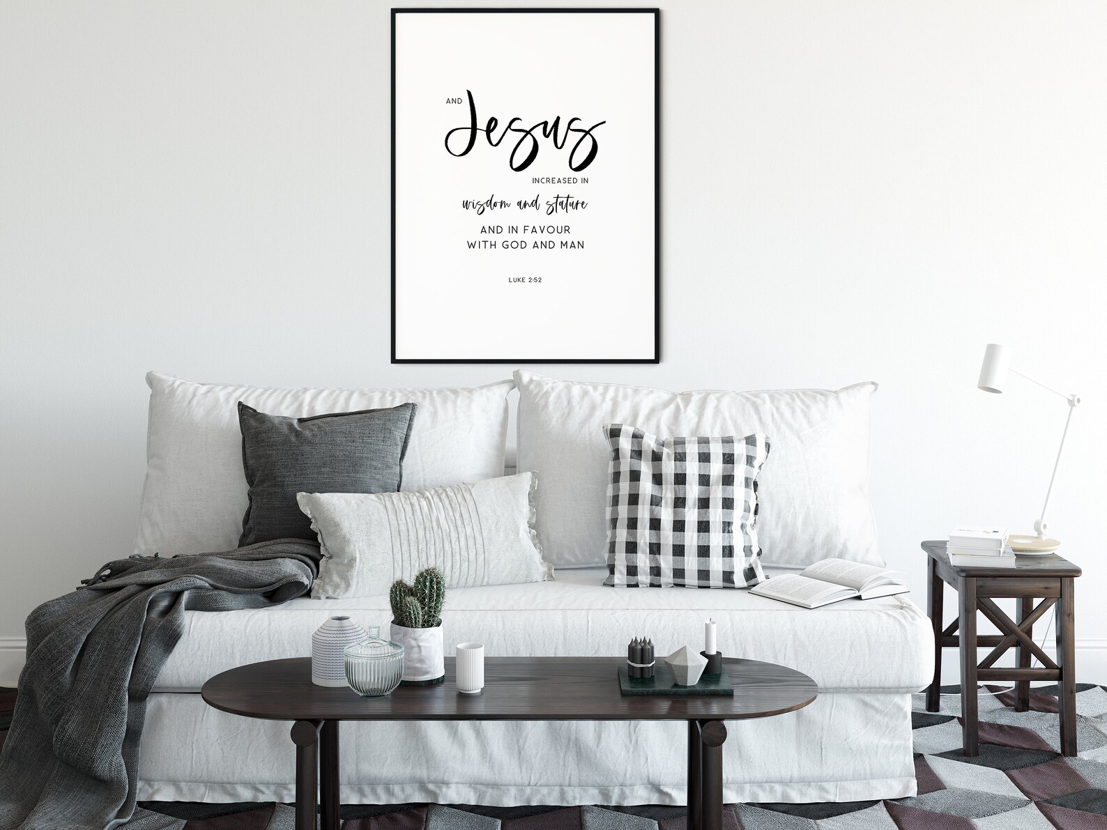 Luke 2:52 Printable Bible Verse Wall Art Modern Minimalist | Etsy